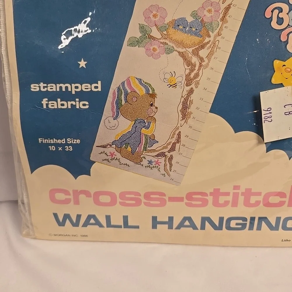Vintage Titan Needle craft Cross Stitch Teddy Beddy‎ Bear Wall Hanging 1986 G007